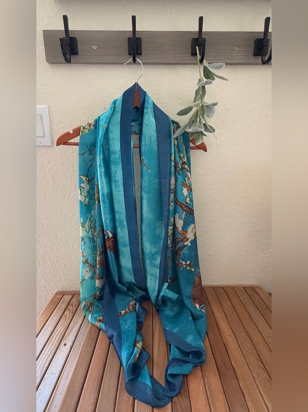 European Cruiseline Van Gogh Almond Blossoms Silk Wrap NWOT by AmaWaterways